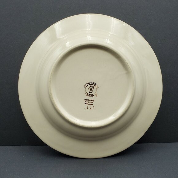 Polish Pottery Blue Lace Rim Soup Bowl Manufaktura Blue Lace Rimmed Pasta Bowl - Picture 5 of 7